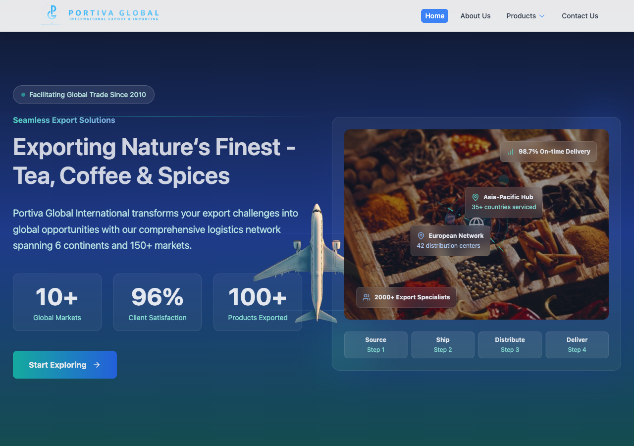 Portiva Global website preview